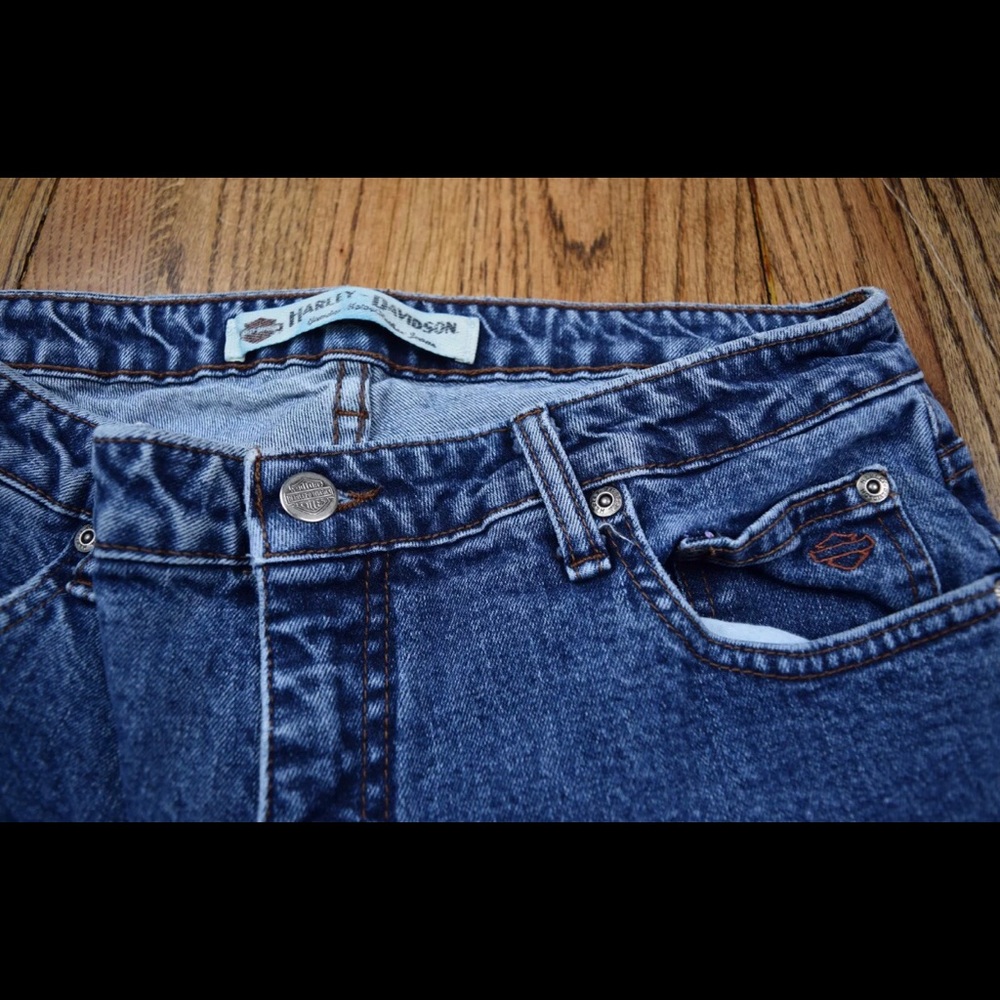 Harley Davidson Women's Bootcut Jeans Blue Riding Motorcycle Denim Size 10